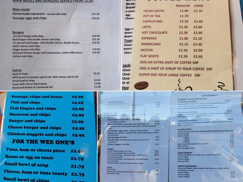 JJ's Cafe Menu