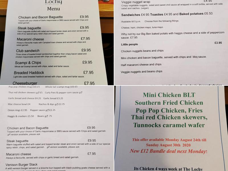 The Lochy Menu