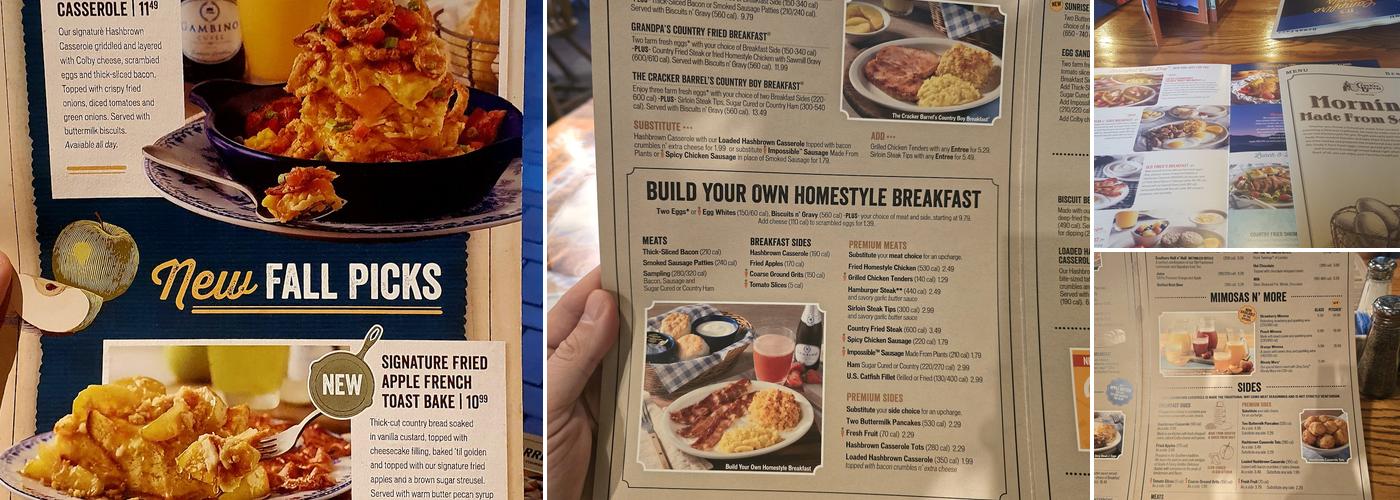 Cracker Barrel Old Country Store Menu