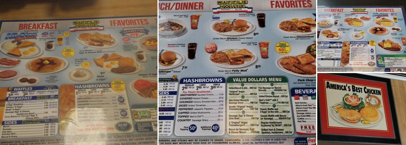 Waffle House Menu