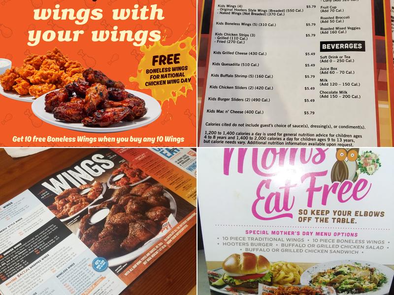 Hooters Menu