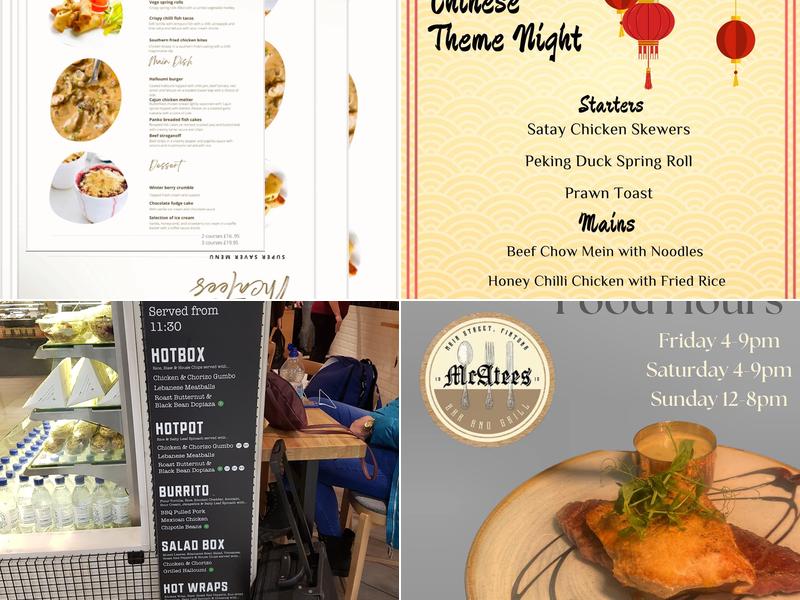 McAtee's Bar & Restaurant Menu