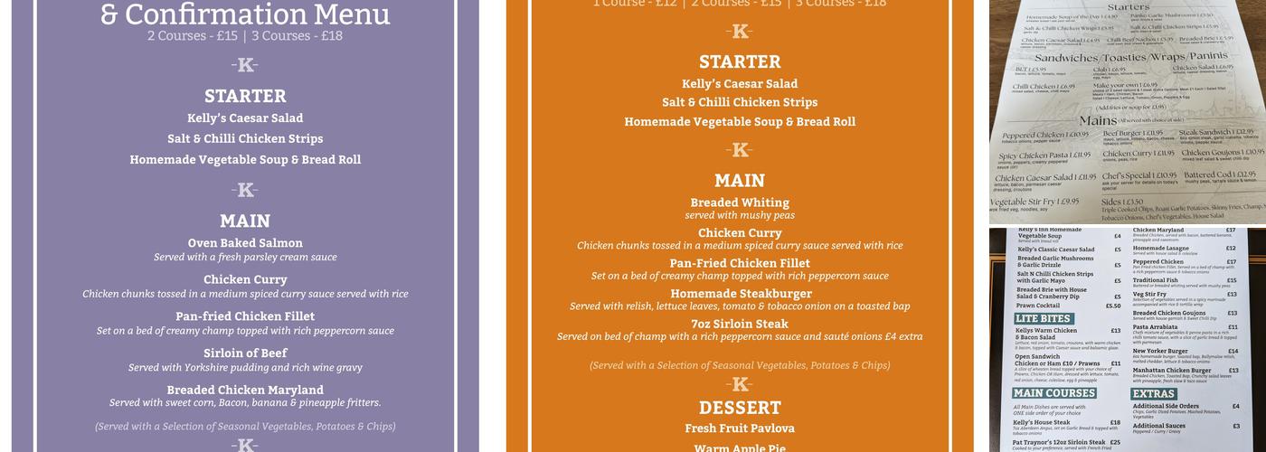Kellys Inn Menu
