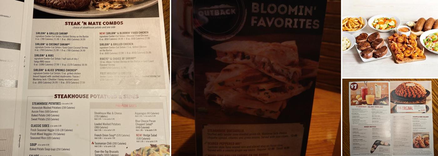 Outback Steakhouse Menu