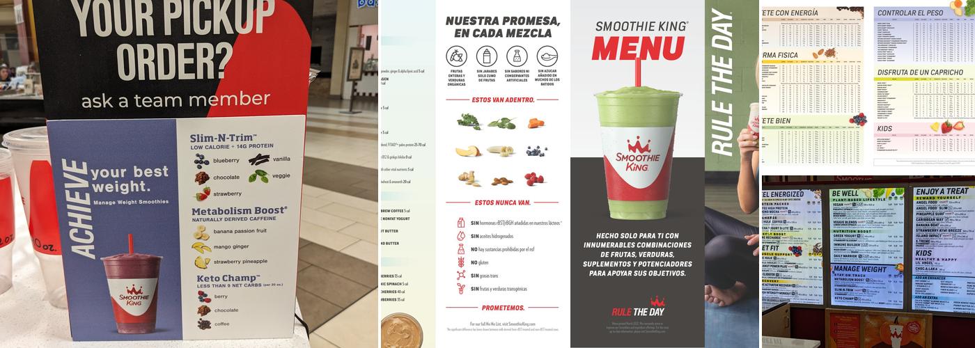 Smoothie King Menu
