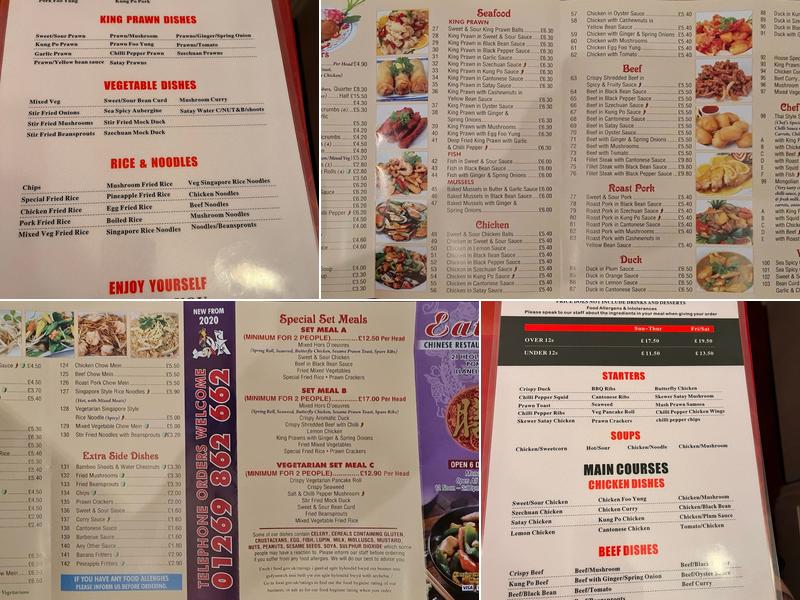 Eatzen Chinese Restaurant Menu