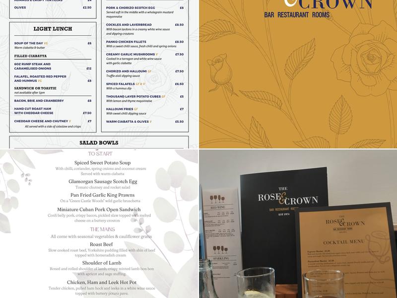 Rose and Crown Hotel Menu