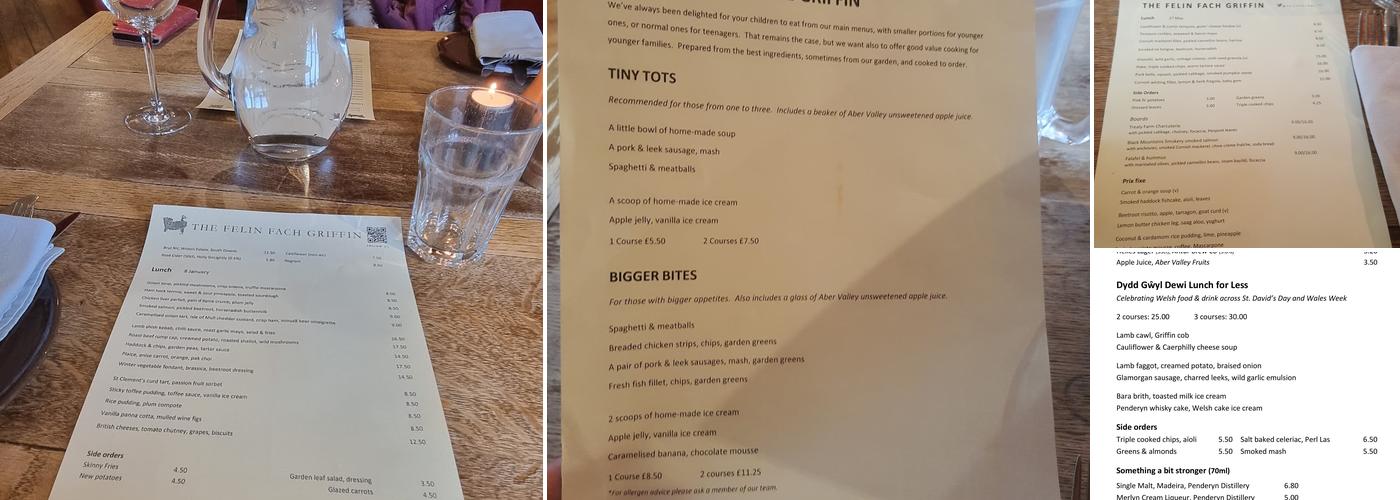 The Felin Fach Griffin Menu