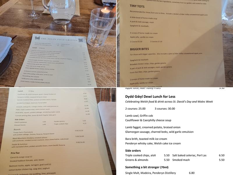 The Felin Fach Griffin Menu