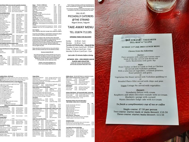 The Strand Bookshop and Café Menu