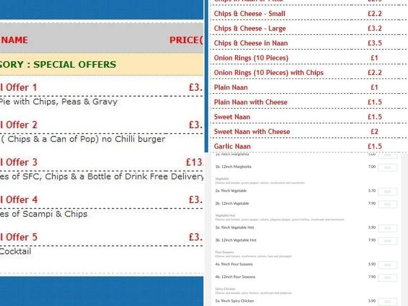 Briggs Fish Bar Menu
