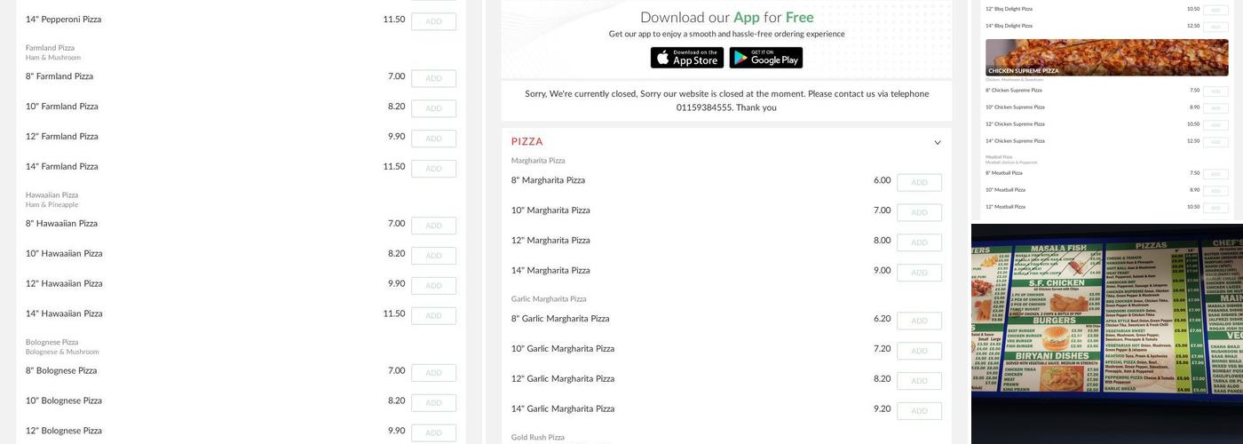 Pizza Max Menu