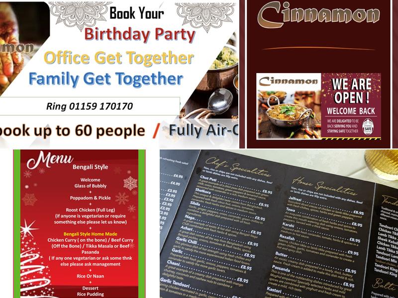 Cinnamon Indian Restaurant Menu