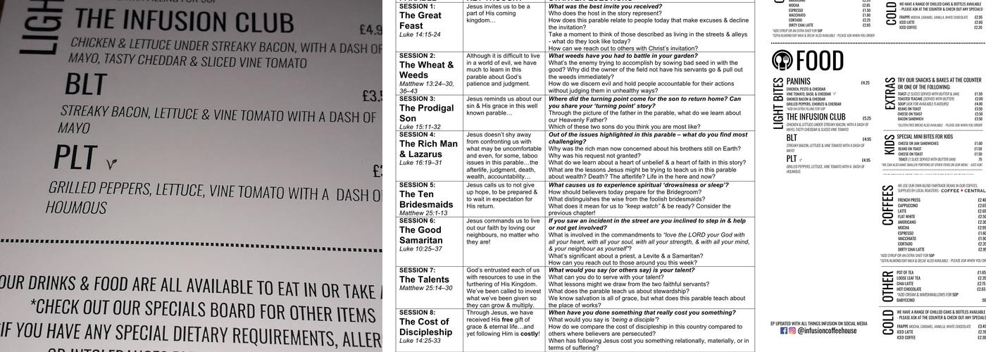 Infusion Coffee House & Community Space Menu