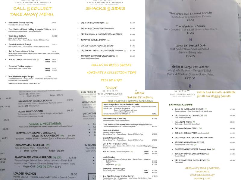 Upper Largo Hotel & Restaurant Menu