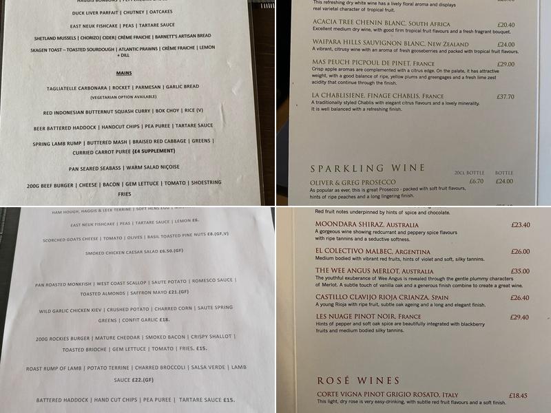 The Rockies Restaurant Menu