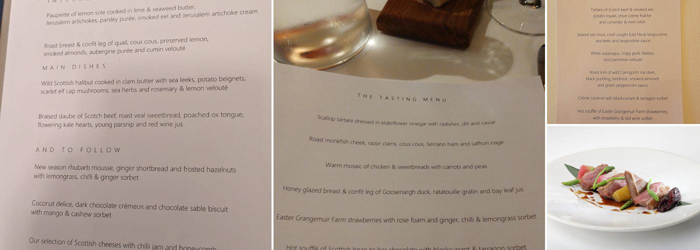 The Peat Inn Restaurant with Rooms Menu