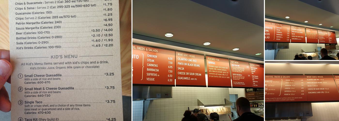 Chipotle Mexican Grill Menu