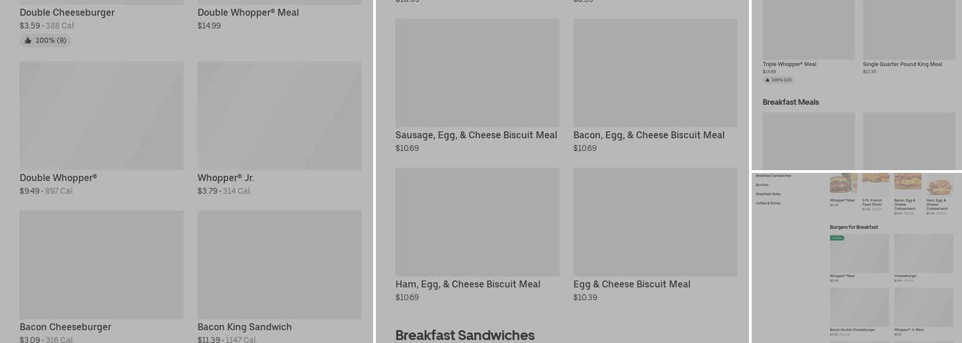 Burger King Menu