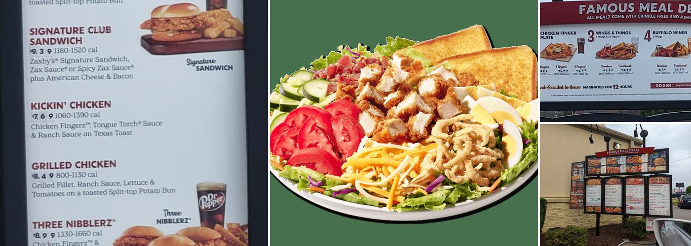 Zaxbys Chicken Fingers & Buffalo Wings Menu