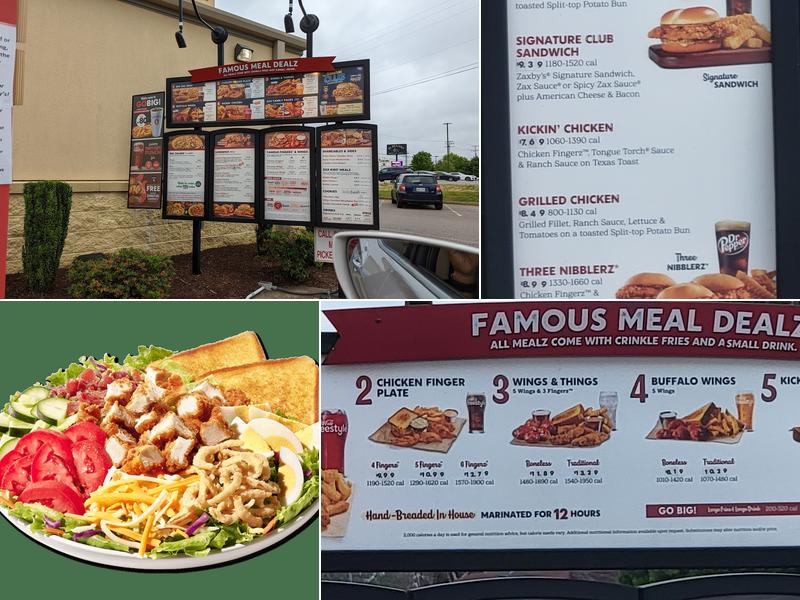 Zaxbys Chicken Fingers & Buffalo Wings Menu