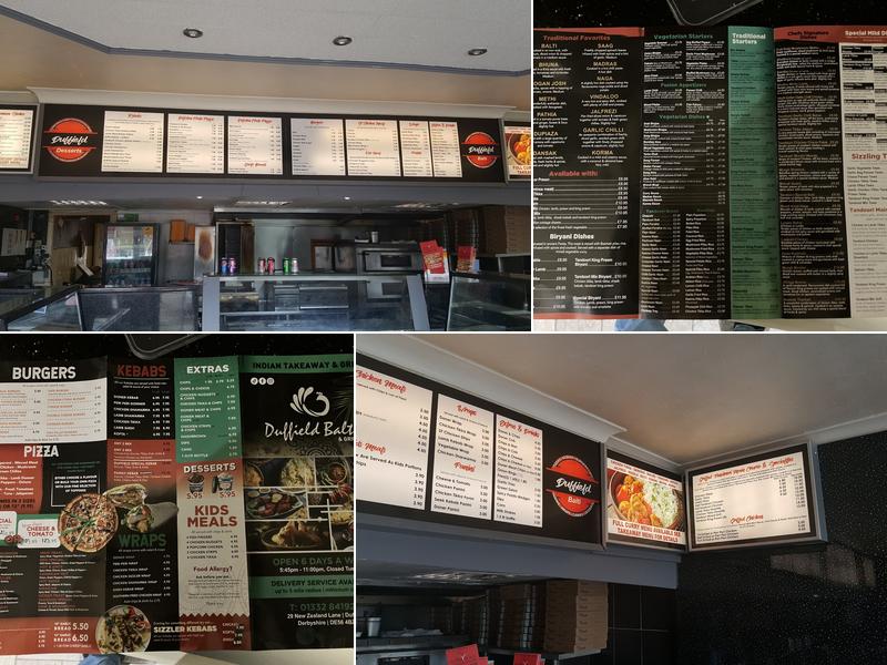 Duffield Balti & Grill Menu