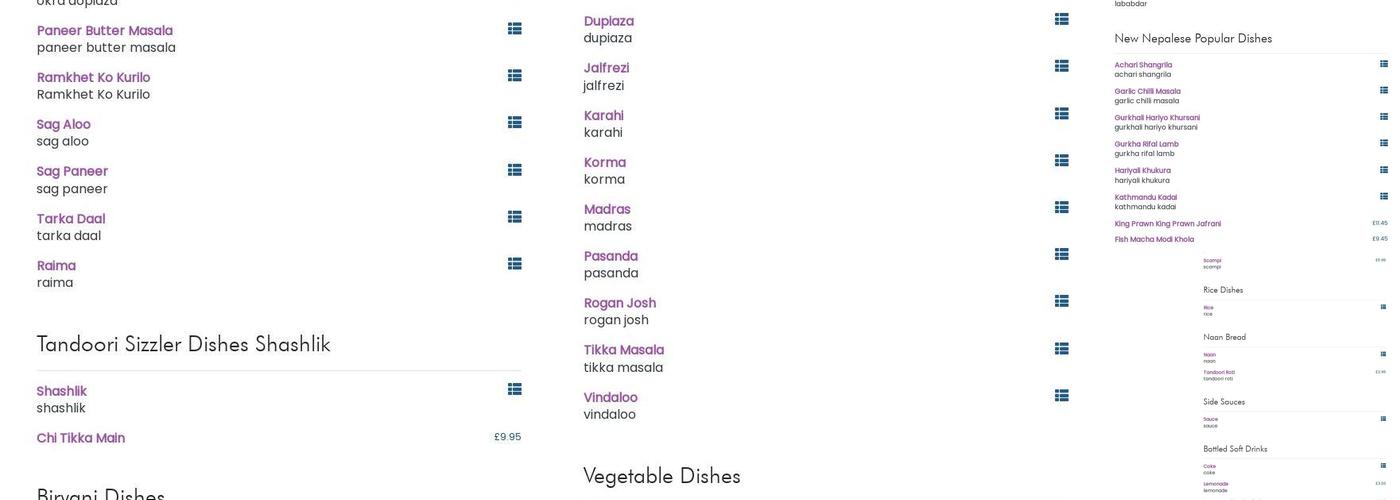 Kathmandu Gurkha II Menu