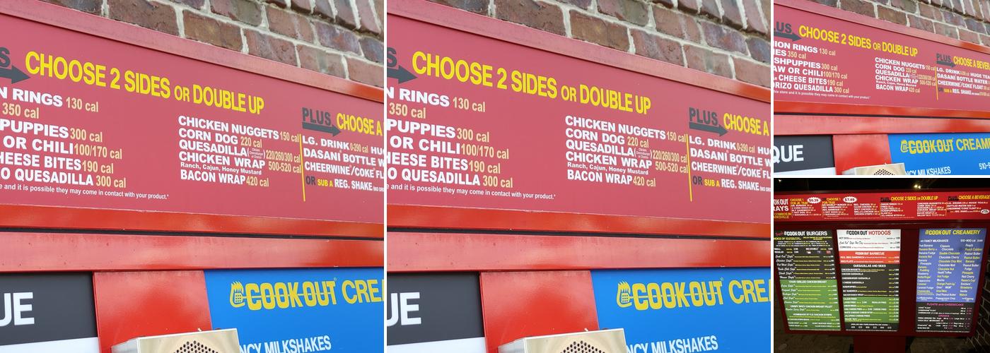 Cook Out Menu