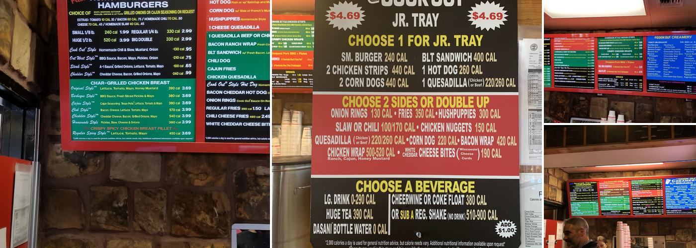Cook Out Menu