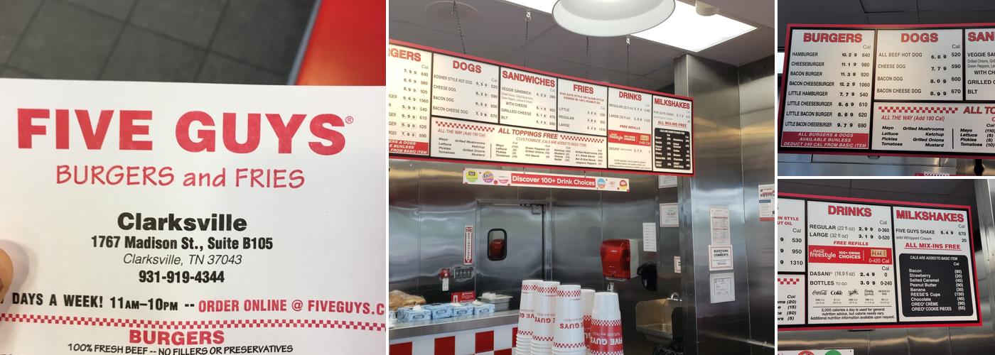 Five Guys Menu