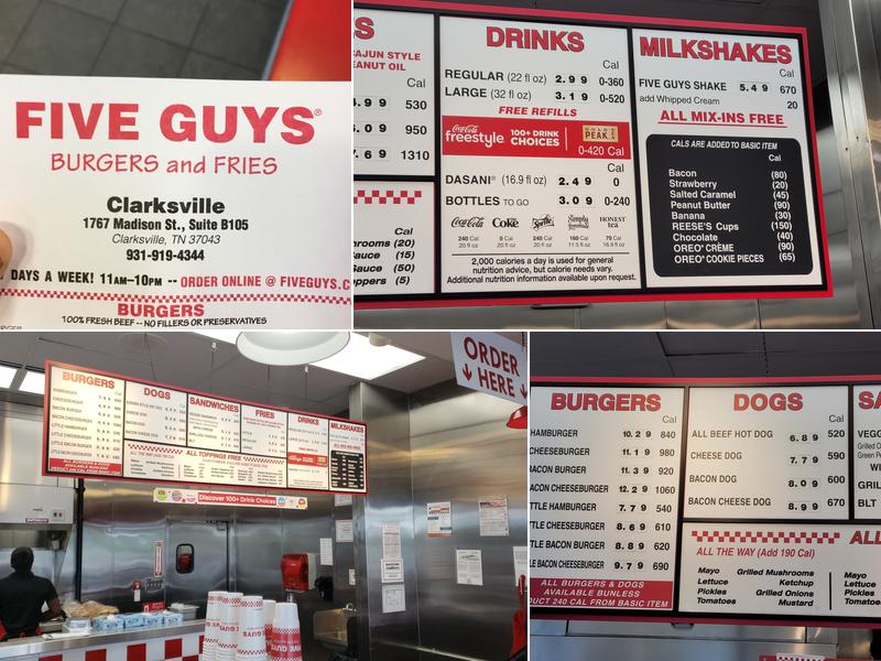 Five Guys Menu
