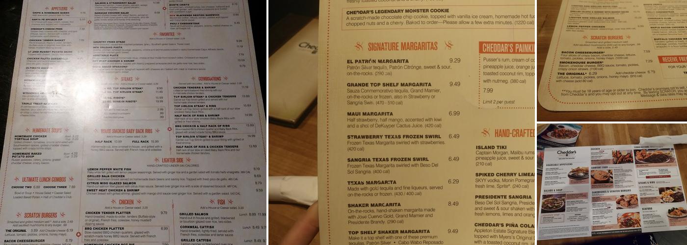Cheddar's Scratch Kitchen Menu