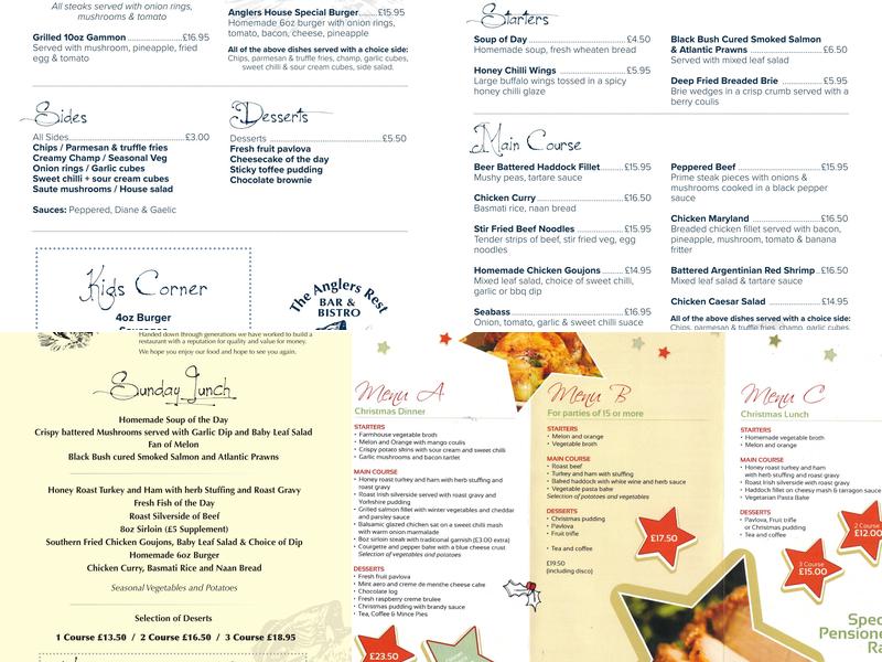 Anglers Rest Menu