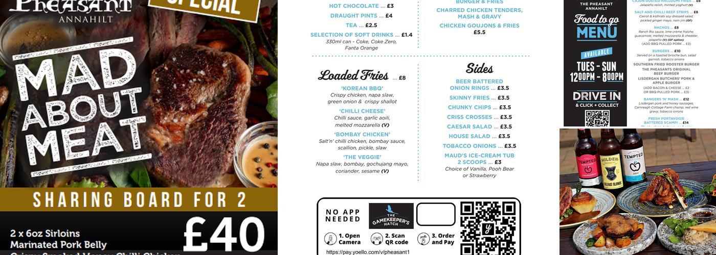 The Pheasant Restaurant Menu