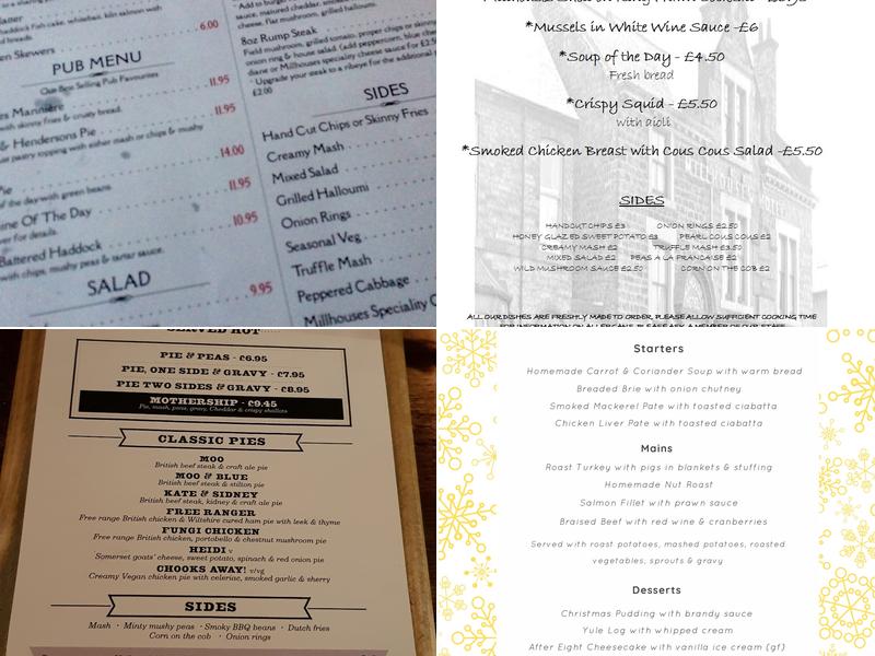 The Millhouses Pub Menu