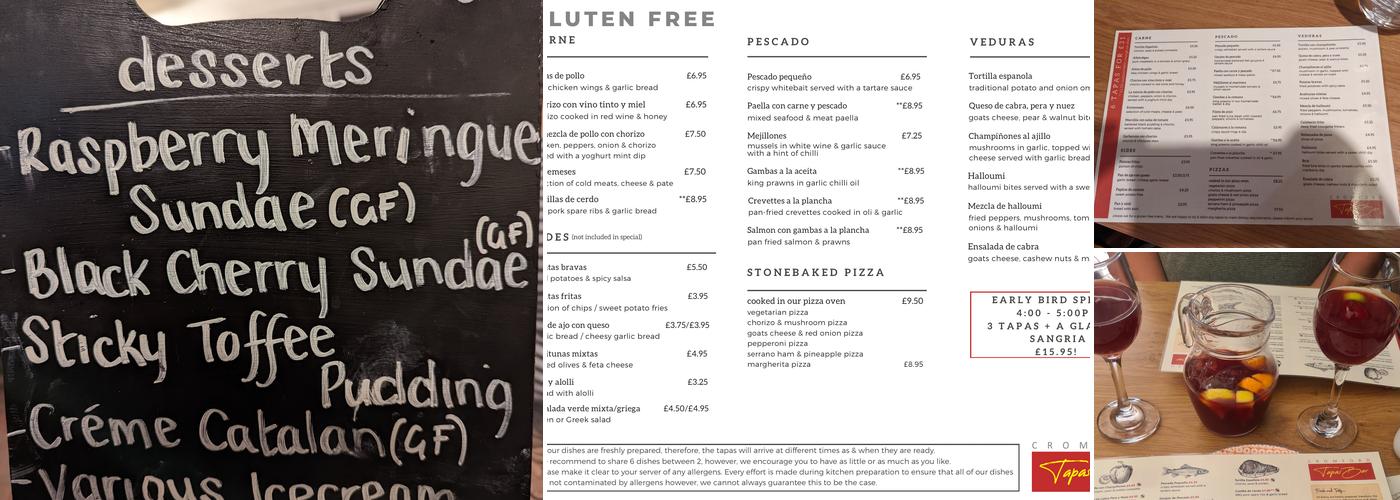 Cromford Tapas Bar Menu