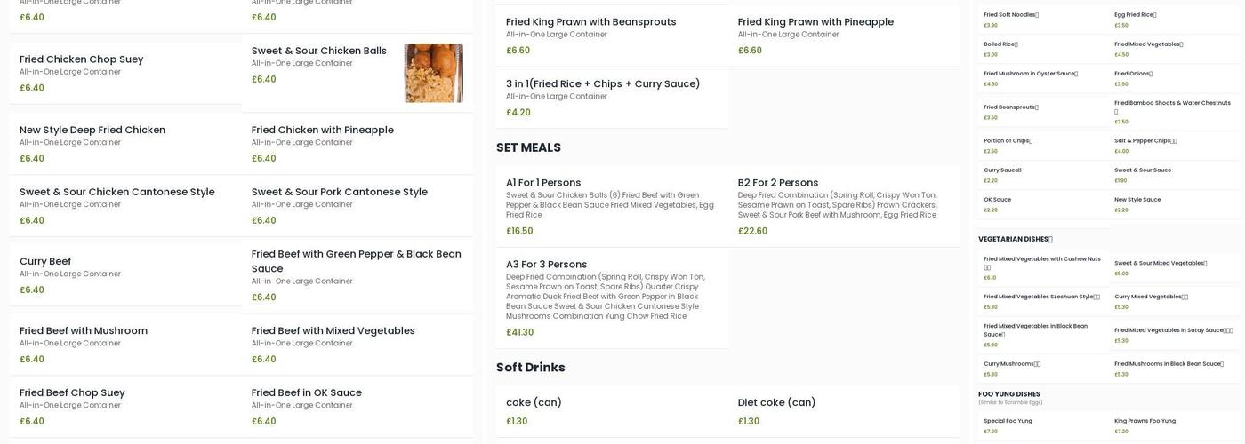 The Great Panda Restaurant Menu