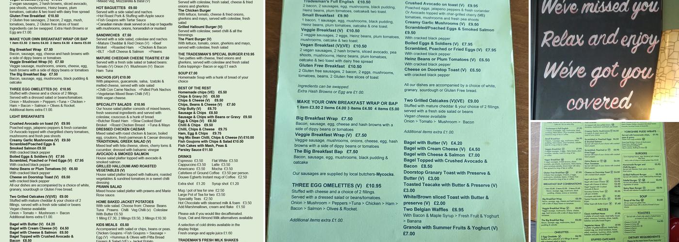The Tradesman's Entrance Cafe Ltd Menu