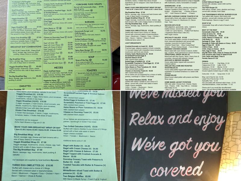 The Tradesman's Entrance Cafe Ltd Menu