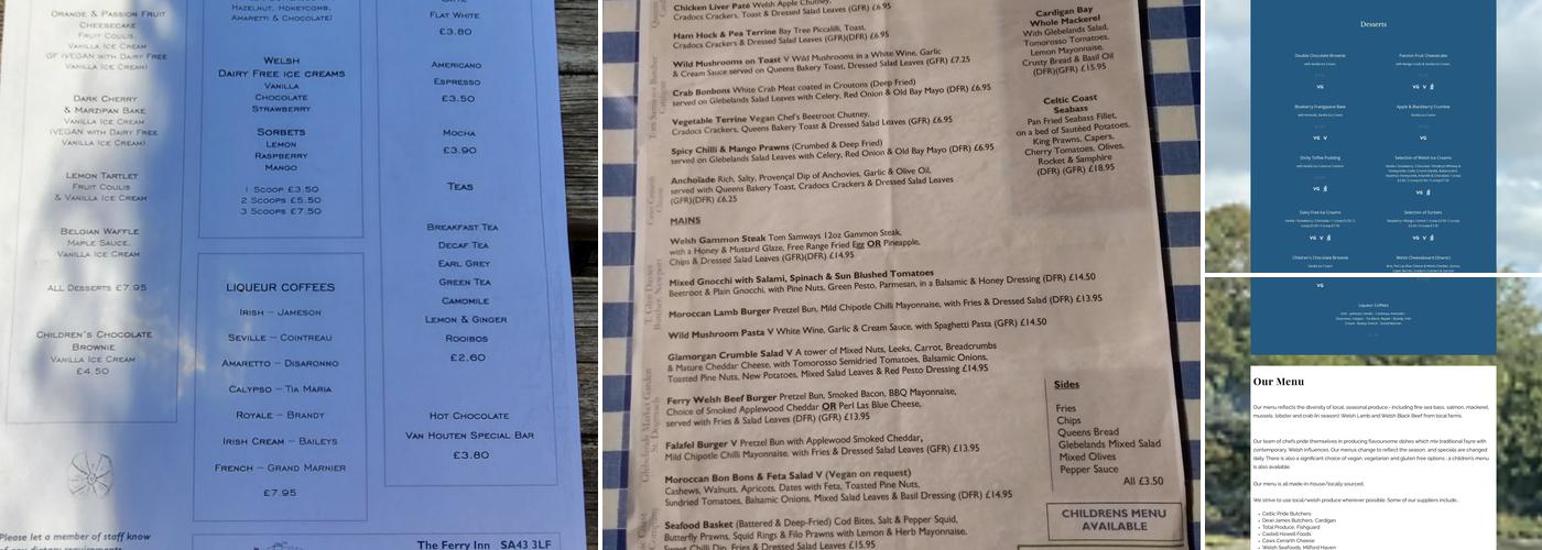 The Ferry Inn Menu