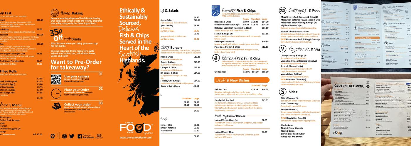 The Real Food Cafe Menu