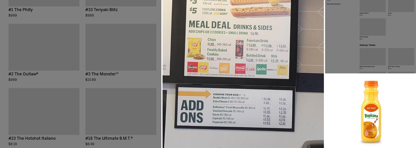 Subway 2054 Menu