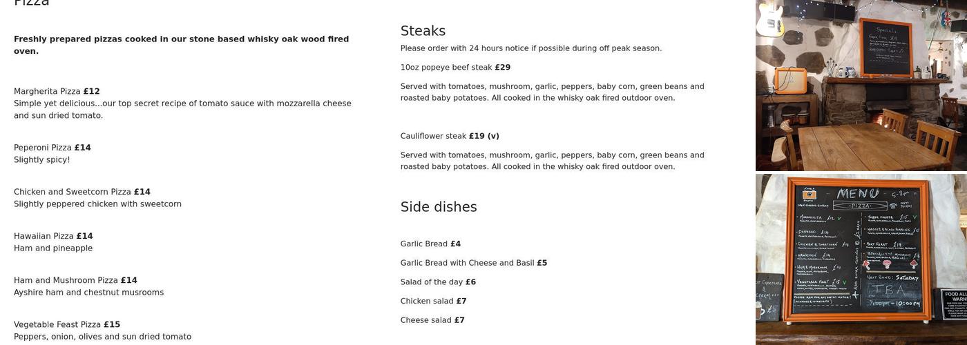The Byre Inn Menu