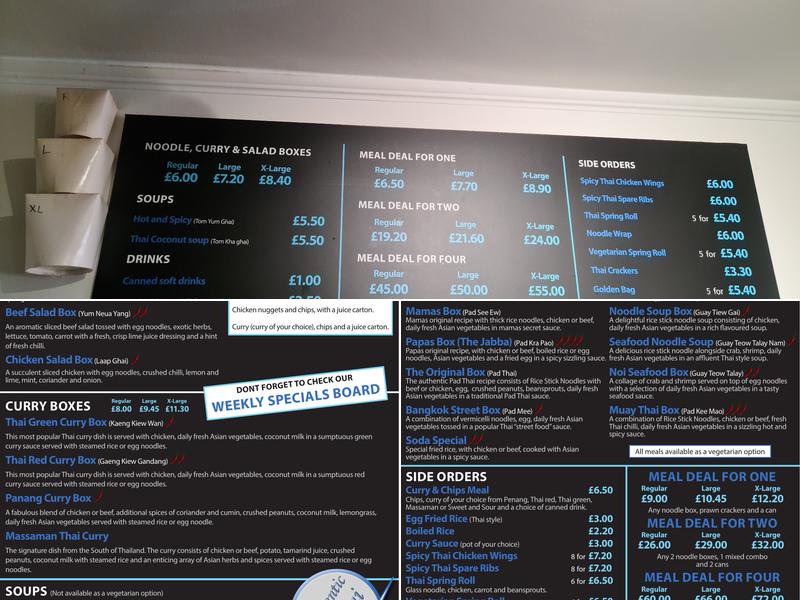 Thai Wok Noodle Bar Menu