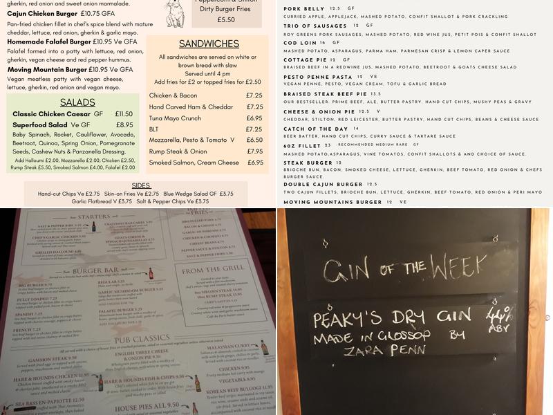 Hare & Hounds Menu