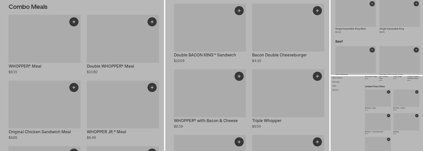 Burger King Menu