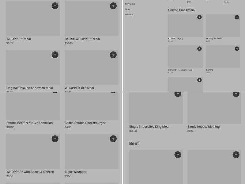Burger King Menu