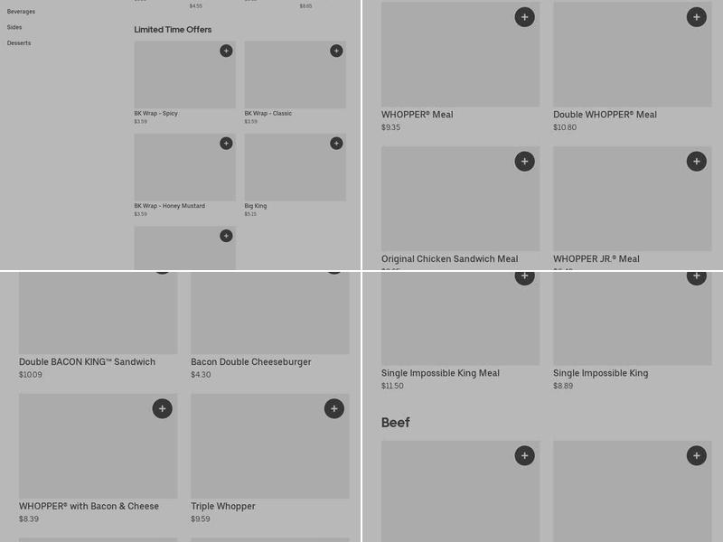 Burger King Menu