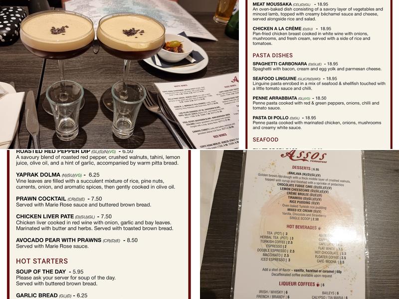 Assos Restaurant - Steak, Wine and Meze House Menu