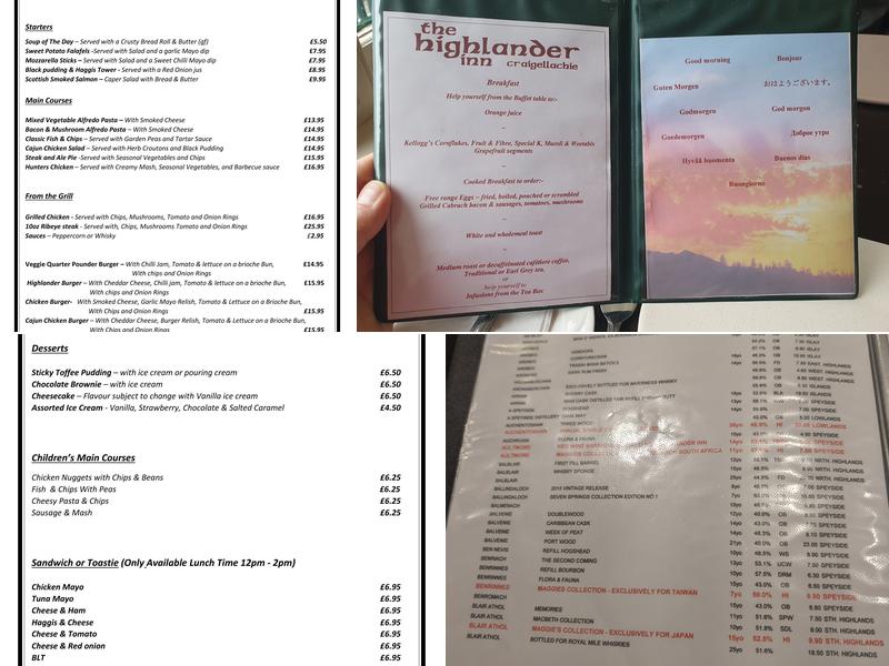 Highlander Inn Menu